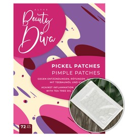 Original BeautyDiva PICKEL Patches, 72 Stk. - Schnelle Wundheilung bei Pickeln und Akne mit Hydrokolloid und Teebaumöl. Fast unsichtbar, überschminkbar, selbstklebend, 1 x verwendbar