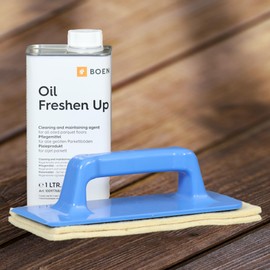 'Pro Set Parquet BOEN Freshen Up Clear 1Lt; hand pad holder RE-OILING with 2 sheep Holder Effortlessly
