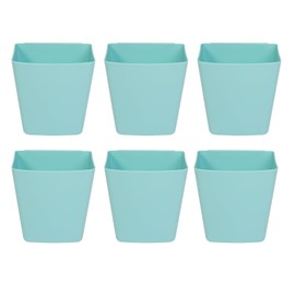 BOMKEE Hanging Cup Holder, 6 Pack Rolling Cart Accessories Hanging Storage Basket Pencil Holder Makeup Organizers Utility Cart Storage Bin Accessories (Blue)