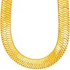TUOKAY Fake Big Gold Herringbone Chain Necklace Costume 11mm Thick