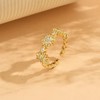 Nawflue 18K Gold Plated Sun Rings for Women Adjustable Cubic