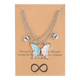 Birthday Gifts for Women Friendship Butterfly Necklace for Girls Gifts for Best Friend Matching Necklaces for Sisters Bestie Bff Gifts for Teen Girls Best Friends Gifts Butterfly Pendant Necklace Set
