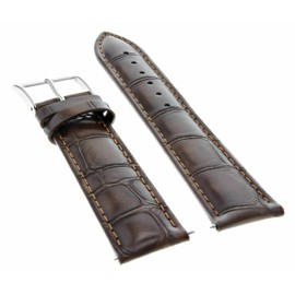 Ewatchparts 24MM LEATHER WATCH BAND STRAP COMPATIBLE WITH MONTBLANC WATCH DARK BROWN