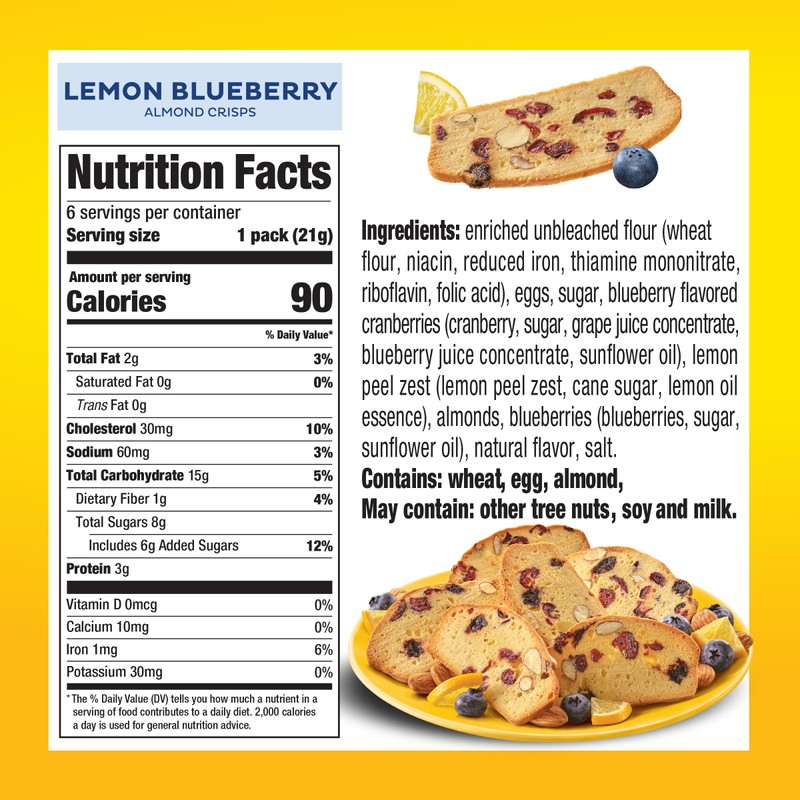 Nonni's THINaddictives Almond Thin Cookies - 3 Boxes Lemon Blueberry