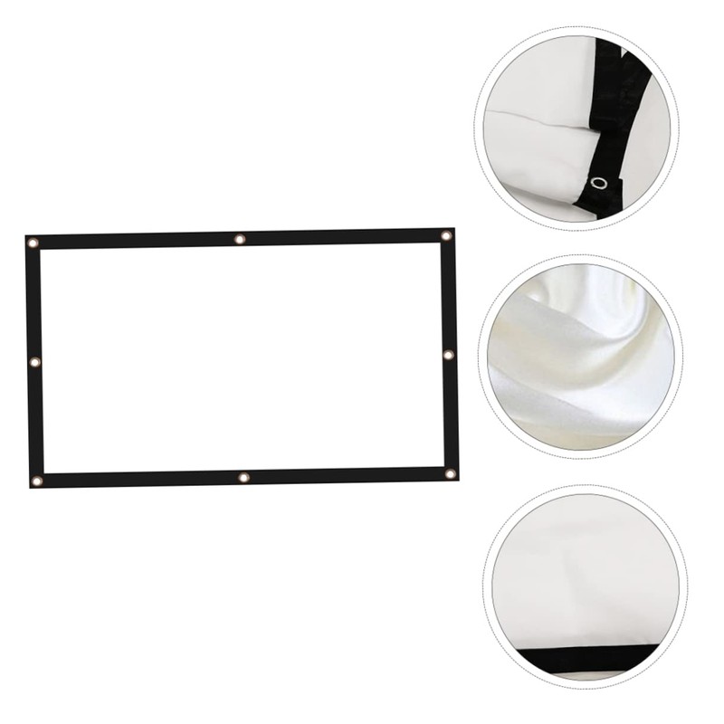 KONTONTY Portable Crease Projector Screen Foldable Movie Screen for Indoor