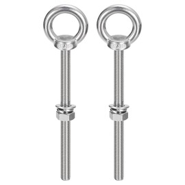 sourcing map Lifting Eye Bolt, 2 Sets M8 x 120mm Eye Bolt with Nut Washer 304 Stainless Steel Shoulder Lifting Ring Eye Bolt for Hanging Item