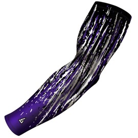 B-Driven Premium Pro-Fit Sports Compression Arm Sleeve (Single) Digital Designs Baseball Arm Sleeves For Men Women - Youth & Adult Sizes for Football Basketball