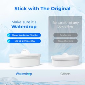Waterdrop WD-PF-01A Plus Replacement Filters for All Waterdrop Pitcher Filtration System, Reduces PFAS, PFOA/PFOS, Chlorine, Last Up to 3 Months or 200 Gallons (Pack of 4)