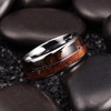 ZENSE - Men's Ring Wood Effect Steel with Arrow ZR0173,