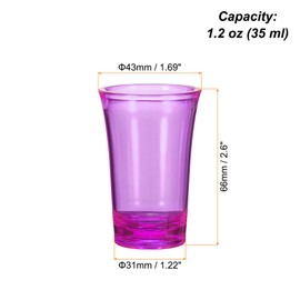 sourcing map Shot Glasses 1.2oz Polystyrene Shot Glasses Ombre Multicolored Shot Glasses Bulk for Cocktail Round Shot Glasses Spirits Liquors, Purple