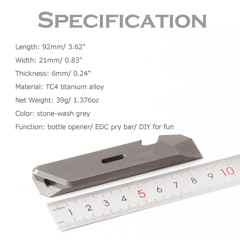 Hamans Barra de palanca EDC de titanio con función de