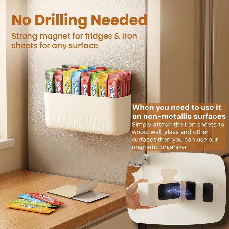 Magnetic Drink Packet Organizer, Water Packet Organizer Drink Holder for