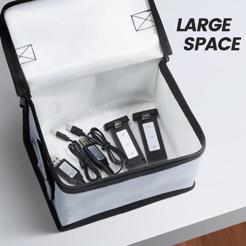 Holy Stone 180x130x130mm Fireproof Explosionproof Bag Large Capacity Battery Storage