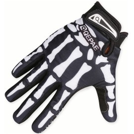 Azarxis Skeleton Gloves Adjustable Lightweight Racing Skull Sports Work Bone Gloves Anti-Slip Breathable for Men & Women Motorcycle, Cycling, Biking, Workout (Black, S)