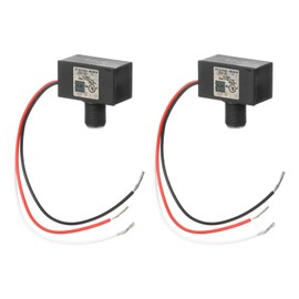 sourcing map 2PCS JL-102A 120-Volt Outdoor Hard-Wired Post Eye Light Control, Thermal Photocontrol for Channel and Porch Lighting Use, Black