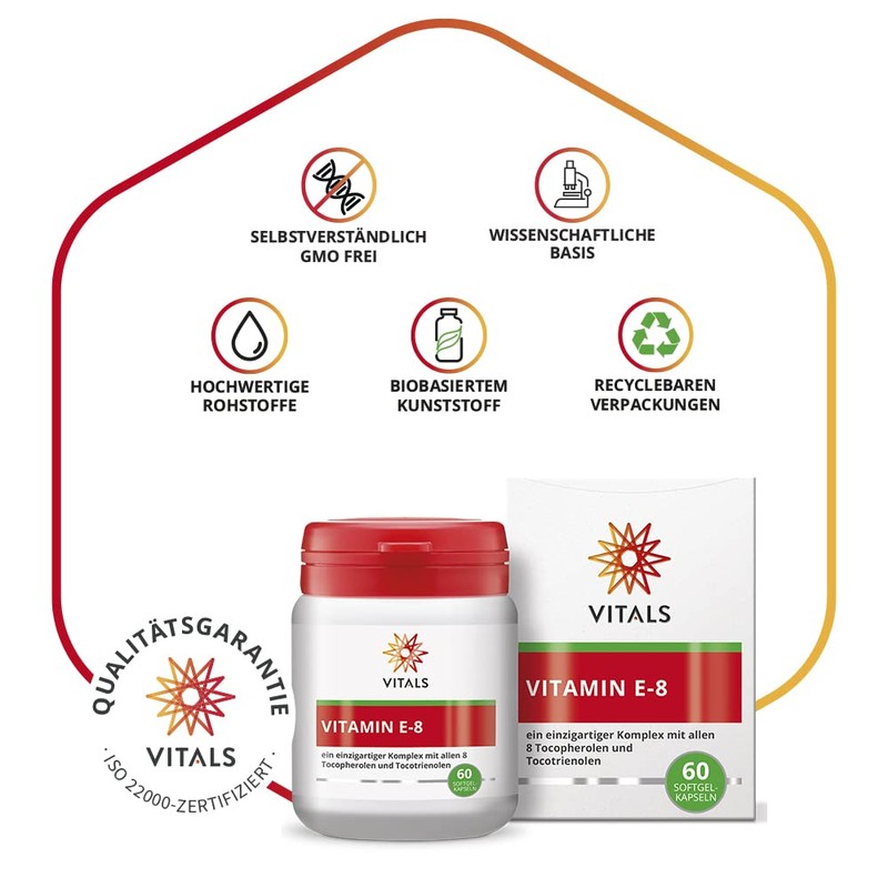 Vitals - Vitamin E-8 60 Capsules A unique complex containing