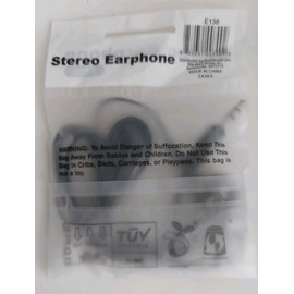 One Pair Black Stereo Earphones #E138