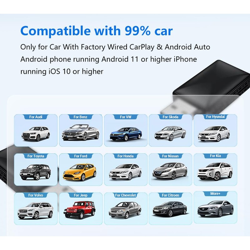 BXLIYER Wireless Adapter for Android Car Carplay