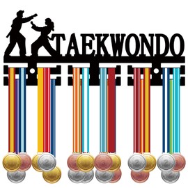 CREATCABIN Taekwondo Medal Hanger Acrylic Medal Holder Display Sports Stand Wall Mount Hanger Badge Ribbon Race Medal Exhibition Rack for Taekwondo Athlete Competition Winners 11.4x4.7in