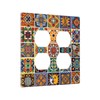 Yamxbfa Mexican Talavera Ceramic Tile Pattern Outlet Covers 2-Gang Duplex