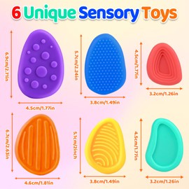 6 Pcs Fidget Toys Sensory Stone, Fidget Toys for Kids Adults, Worry Stone Fidget, Sensory Toys for Autism, Fidget Stress Toys for Anxiety Relief, Social Emotional Feelings Toys for Special Needs(A)