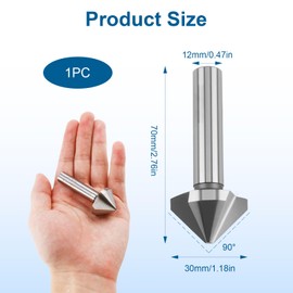 Countersink Drill Bit HSS 6542 90° 30mm Chamfer Cutter 3-Flute High-Speed Steel Positioning Drill Bit Compatible with Bosch DeWalt Makita Wood Metal Steel Stainless Steel Machine Tools
