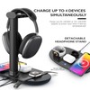 Headphone Stand with 15w Wireless Charger, Suguder 4 in 1