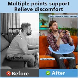 Reading Gaming Pillow, U-Shaped Arm Support Pillow for Working, Playing or Crocheting, Gaming Cushion, Reading Cushion, Extra Arm Rest for Sitting in Bed Sofa Adult Kids