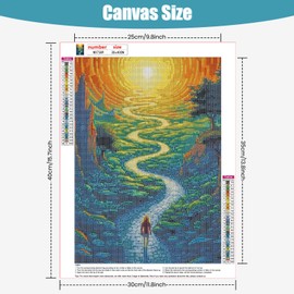 TOSTOG Diamond Painting for Adults Beginners, Street and Science Fiction 5D Diamond Painting Kits Pictures for Adults, DIY Full Drill Diamond Painting Set 30 x 40 cm for Wall Decoration