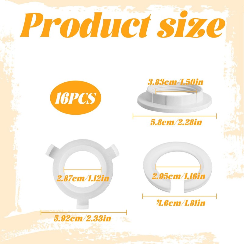 Lampshade Reducer Ring, 16 Pcs Lamp Shade Reducer Ring, E14