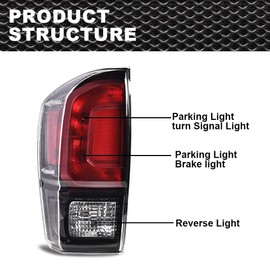 CNNELL Tail Lights Assembly Rear Lights Compatible with Toyota Tacoma 2016-2021 All Models Rear Tail Lamp Driver Side And Passenger Side