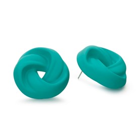RUOFFETA Acrylic Love Knot Stud Earrings, Candy Color Statement Earrings for Women(Aqua)