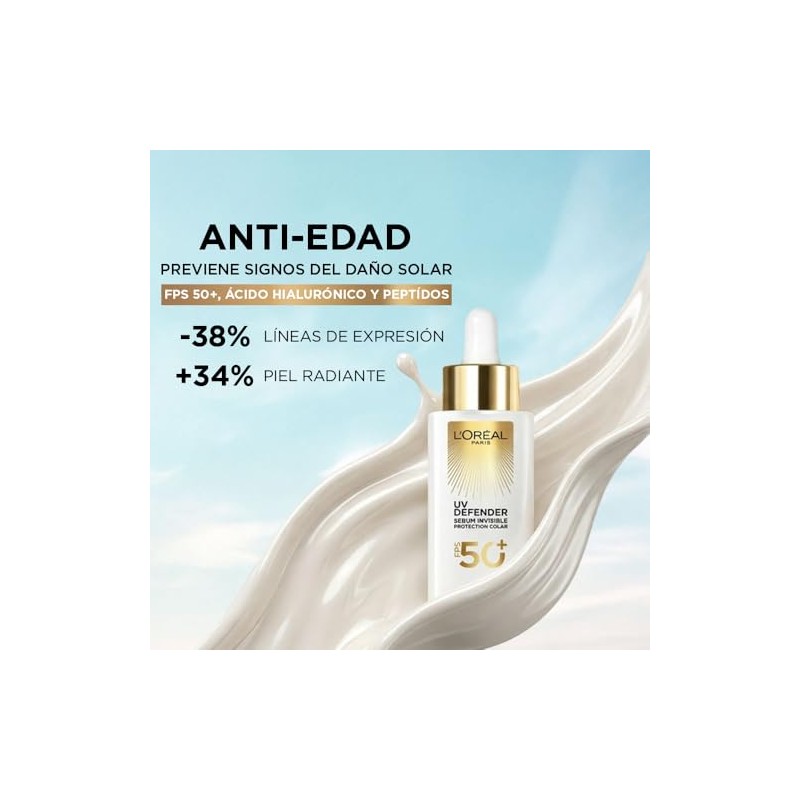 L'Oréal Paris Sérum Protector Solar Invisible FPS 50+ anti-manchas y