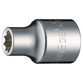 TONE Socket (8 Angle) 3E-5.5 Drive Angle 0.3 inch (9.5 mm) (3/8 inch), Double Side Width 0.2 inch (5.5 mm)