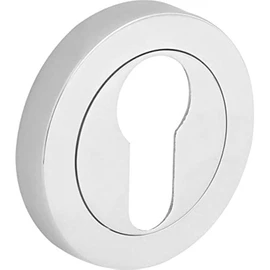 Designer Levers - Euro Lock Keyhole - Door Escutcheon - Screw-on Rose - Polished Chrome - 1 Pair - Fixings Included