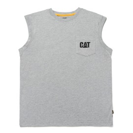 Caterpillar Men's Trademark Sleeveless T-Shirt, Heather Grey, 2X Large