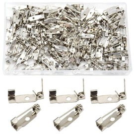 Hocansen Pack of 200 Safety Pin Brooch Pins 15 mm Silver Brooch Safety Lock Pins with Holes for Jewellery Making and DIY Brooch Crafts (15 mm/ZB-C)