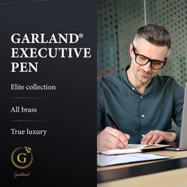 Garland Luxury Executive Rollerball – Heirloom Quality All Brass Pen, Premium Gift Box, Executive Desk, Gifts, Clients, Graduates, Professionals, Made in USA, Refillable - Black with Chrome Trim