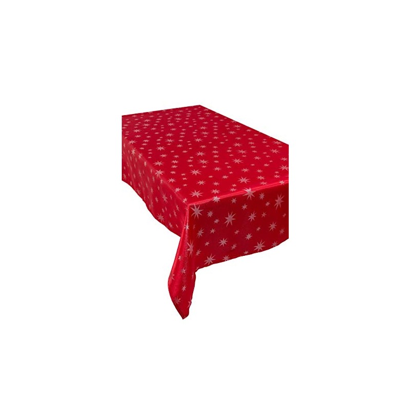 Diana Cowpe CHRISTMAS STAR TABLECLOTH *Red & Silver* TRADITIONAL XMAS