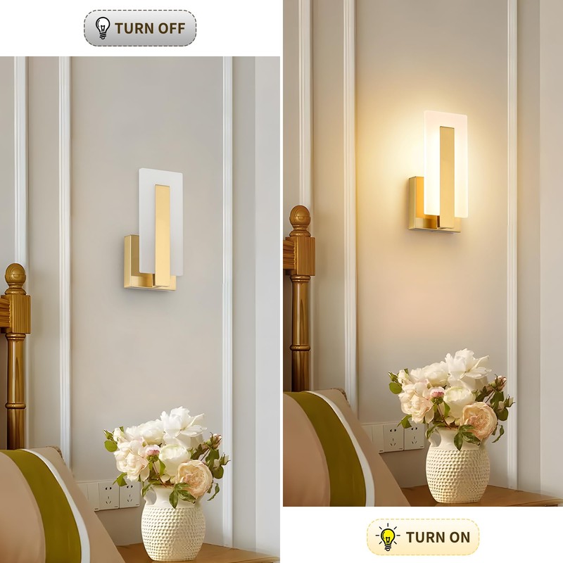 Joosenhouse Modern LED Wall Sconce Set of 2, Brass Warm