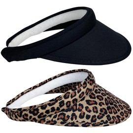 2 Pack Sun Visor Hats Women Men Clip On Wide Brim Visors Hat