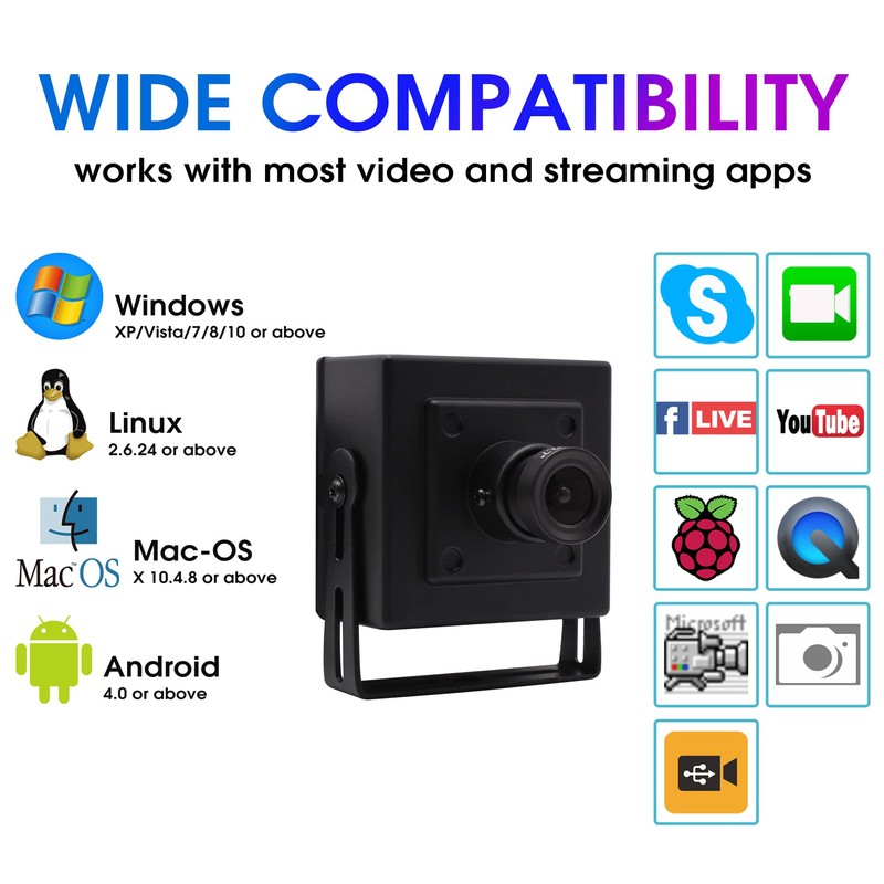 ELP 1080P Webcam Full HD OTG USB 2.0 Camera 100