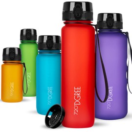720°DGREE Water Bottle 1l “uberBottle“ softTouch +Sieve - BPA-Free Tritan, Leakproof, Reusable Drinking Bottle - Sports Bottle for Men, Woman, Office, Gym, Fitness, Outdoor, Hiking, Cycling, Travel