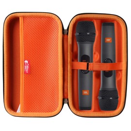 Hermitshell Hard Travel Case for JBL Wireless Two Microphone System with Dual-Channel Receiver (Black+Inner Orange)