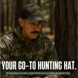 Funky Junque Mesh Trucker Hat Breathable Snapback Cap for Men with Cotton Front and Sweat-Wicking Protection - Camo