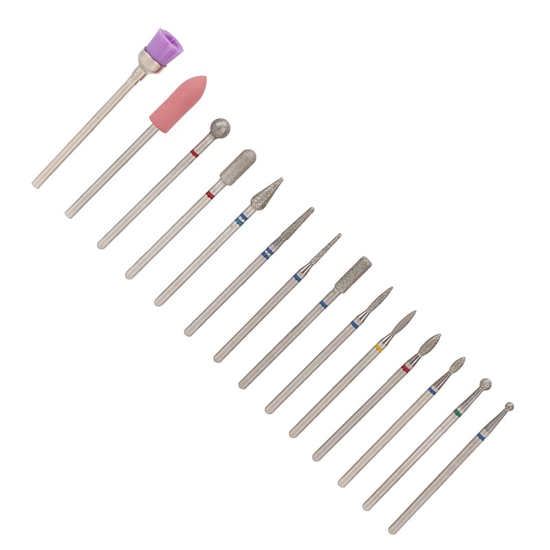 20 Holes 14pcs Nail Grinding Head Holder Manicure Pedicure Bits