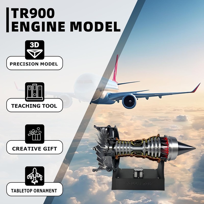 Turbofan Engine Model, Adjustable Speed TR900 Aircraft Engine Turbojet Engine
