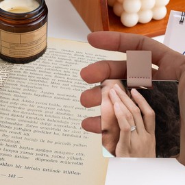 Shatterproof Stainless Steel Compact Mirror for Purses, Unbreakable Mirror Travel with PU Leather Case Cover, Handheld Camping Shaving Mirror for Women & Men, Makeup, Gift (Gray)