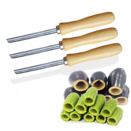 Zucchini Squash Vegetable Corer 3 pcs Corers Stainless Steel Core Remover Tool Kitchen Stuffed Vegetables Veggies Seed Remover Remove Seeds Eggplant Cucumber 8" Long Coring Tools Gadgets Drill