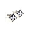 MRCUFF Fleur De Lis Black White Pair Cufflinks in a